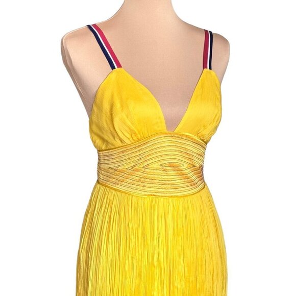 NWOT Catherine Malandrino Flowy Dress Sz.6 100% Silk Yellow Event Feminine - Picture 3 of 15